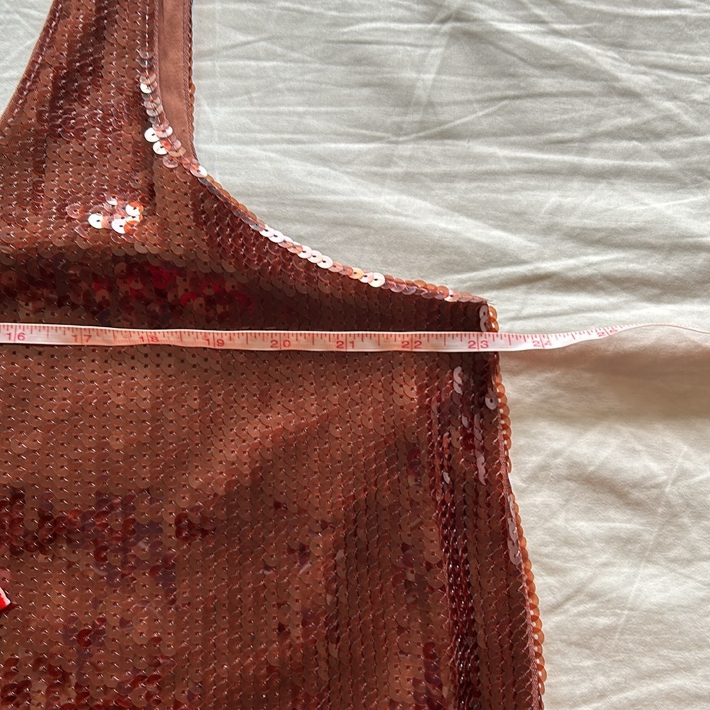 Express | Brown Scoop Neck Tank Top - Size XL Sequin  Luxury Classy Fall - Picture 6 of 9